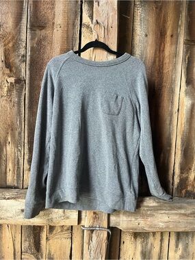 Obey Women's Gray Crewneck Sweater with Chest Pocket